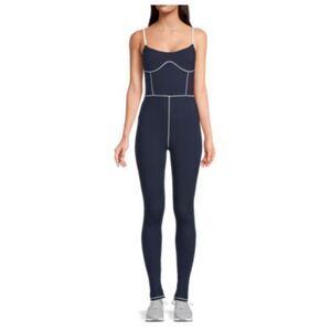 WeWoreWhat Womens Silhouette Ankle Flare‎ One-Piece Athletic Jumpsuit Navy XL